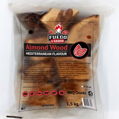 551015 F&S almond wood chunks. Drevené klátiky na údenie - Size: 5 - 15 cm. 1.5 kg.